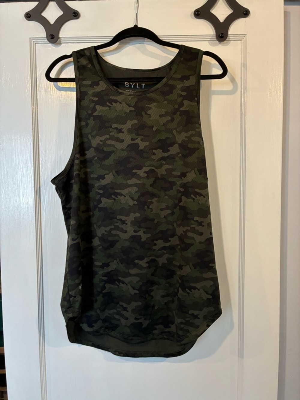 Mens BYLT Camo Tank Top - Olive Green